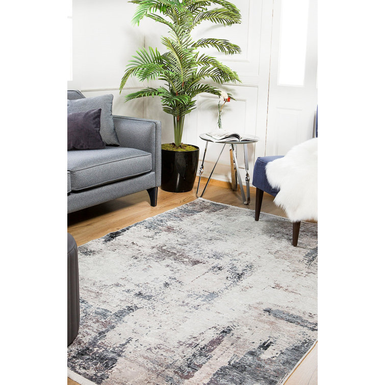 Williston Bespoky Aubrilyn Grey Modern Cotton Digital Print Area